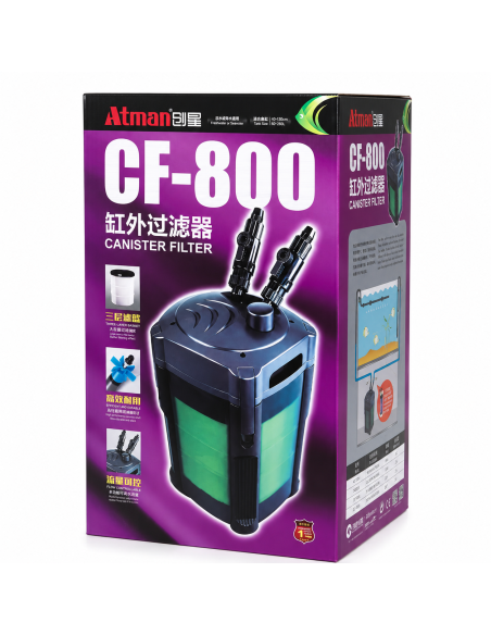Зовнішній фільтр для акваріума Atman CF-800, до 200 л, 740 л/год недорого, гарантія 6 місяців