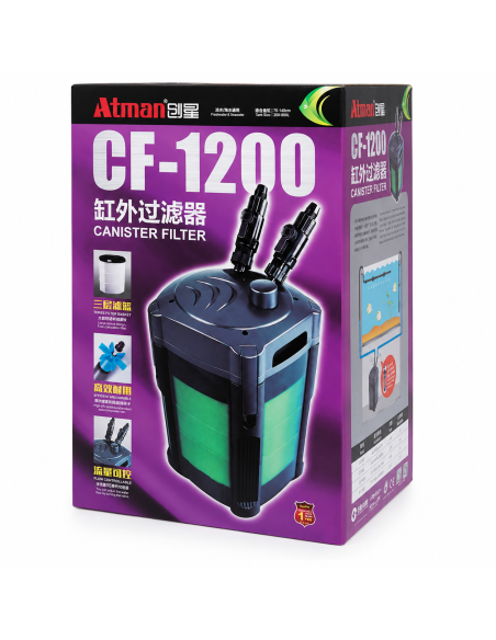Зовнішній фільтр для акваріума Atman CF-1200, до 500 л, 1100 л/год недорого, гарантія 6 місяців