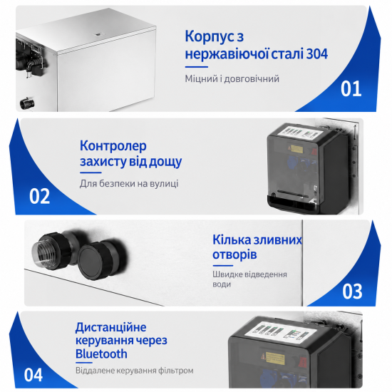 Фільтр ставковий-барабанний SunSun CPT-25000 з УФ, для водойм до 60 м³, з нержавіючої сталі недорого, гарантія 6 місяців