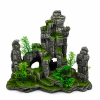 Декорація Tetradon Грот Скеля з рослинами 30*10*25 см 2915T недорого, гарантія 14 днів