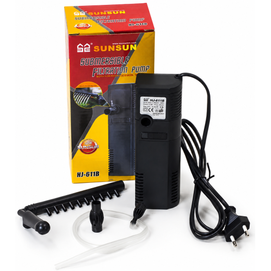 Внутрішній акваріумний з вугіллям фільтр SunSun HJ-611B, 450 л/год недорого, гарантія 6 місяців