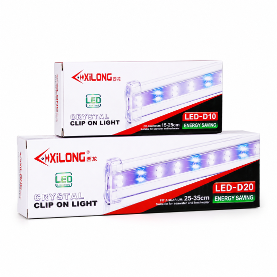 Світильник LED для акваріума XiLong LED-D20, біло-синій, 21.5 см недорого, гарантія 3 місяці